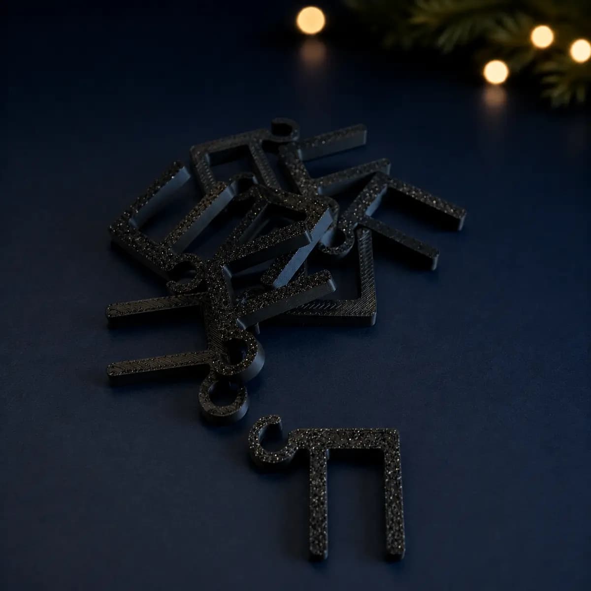 Black 3D-printed Christmas light hanger for a 10 mm glass railing