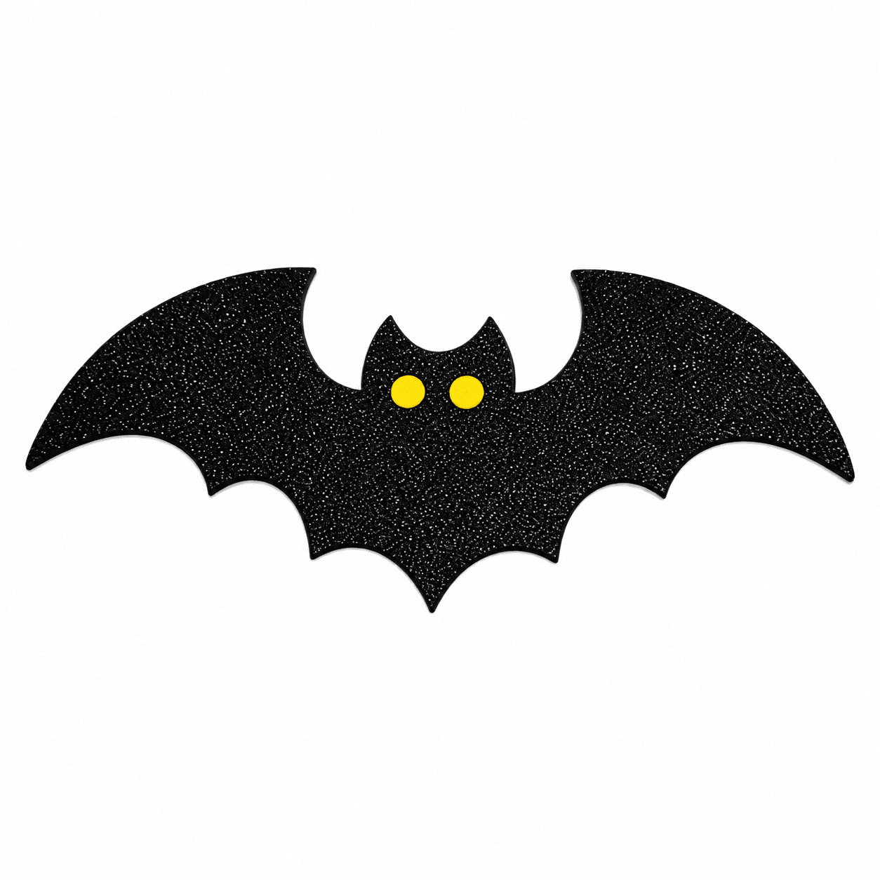 Sort Halloween flagermus med gule øjne