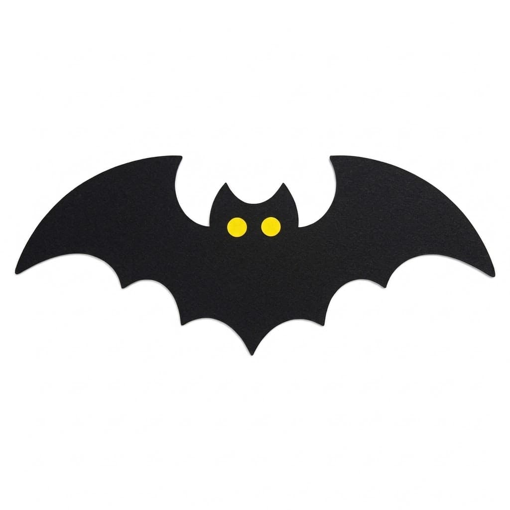 Sort Halloween flagermus med gule øjne